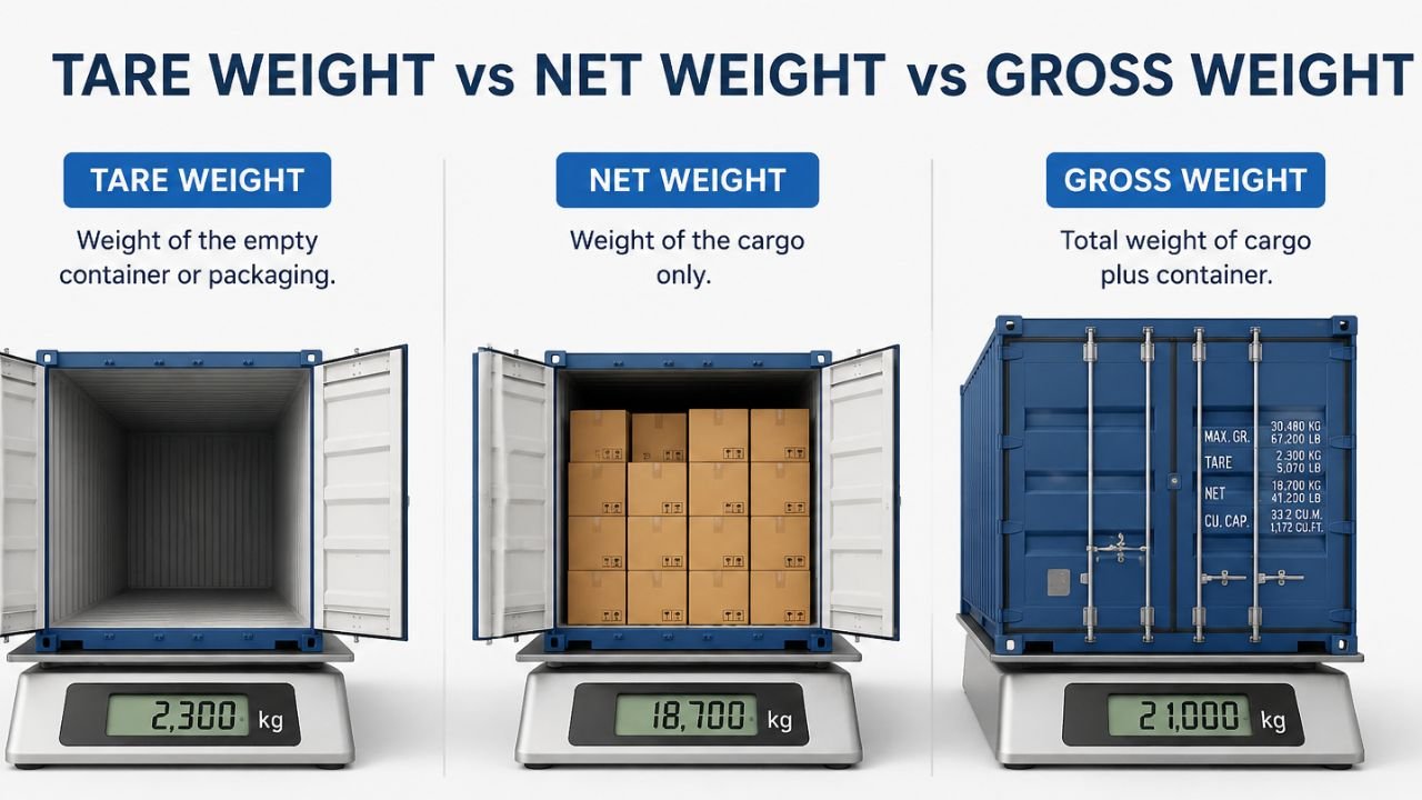 Tare Weight vs Net Weight vs Gross Weight