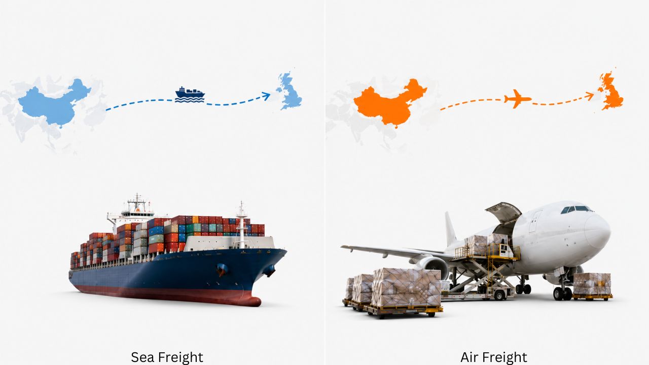 Sea Freight vs Air Freight from China to the UK
