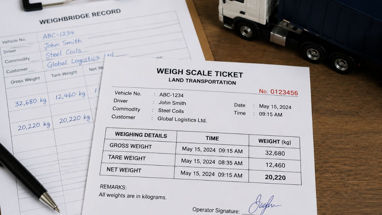 Weigh Scale Tickets For Land Transportation