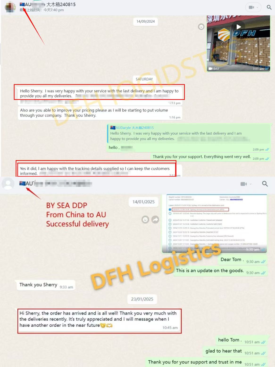 China to Australia