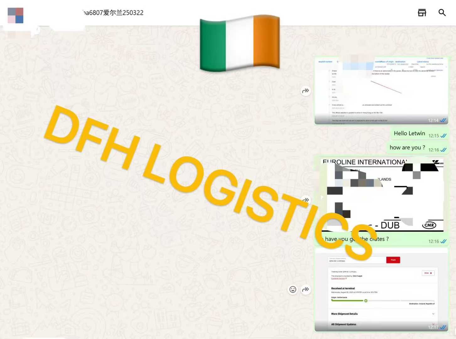 China to Ireland