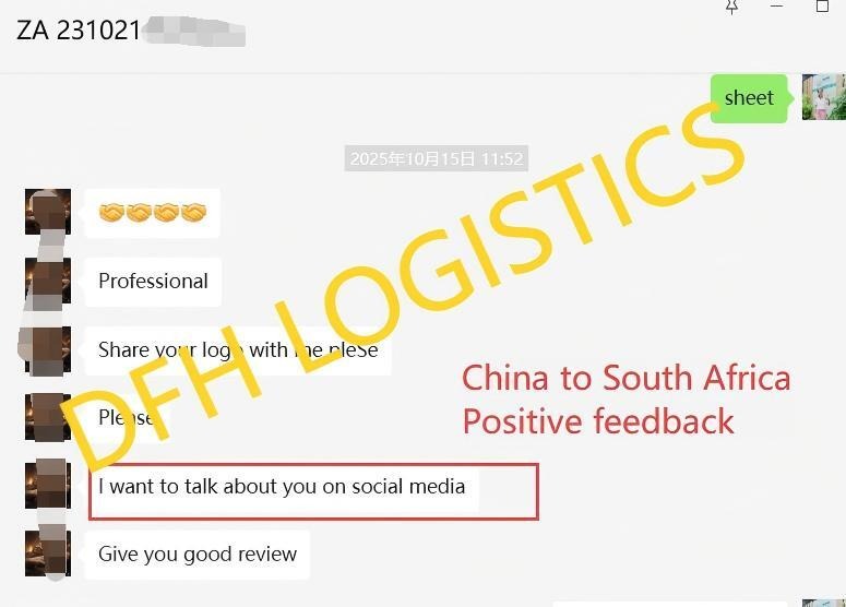 China to South Africa