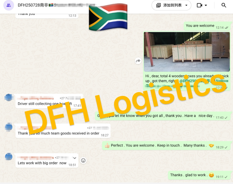  China to South Africa