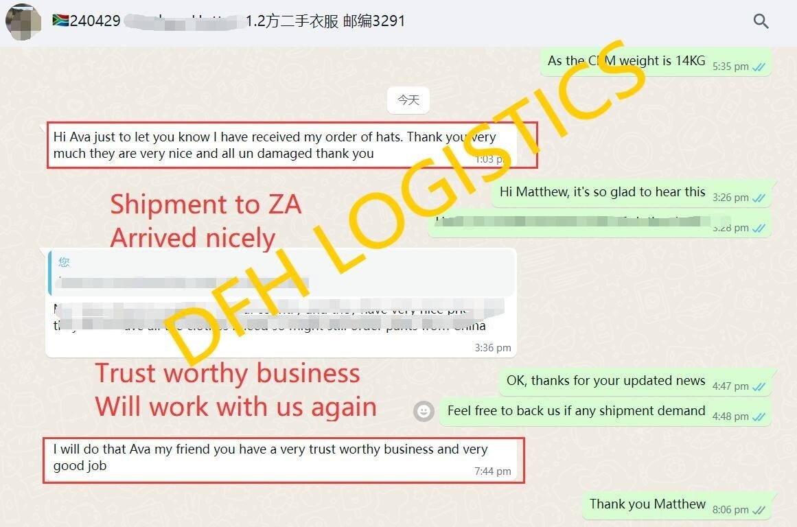 China to South Africa